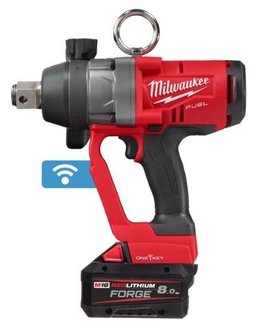 Milwaukee M18 ONEFHIWF1-802X akkus ONE-KEY™ FUEL™ szénkefe nélküli ütvecsavarozó biztosítógyűrűvel, 1" négyszög meghajtással (2 x 8.0 Ah Li-ion FORGE akkuval) (PROMO) termék fő termékképe