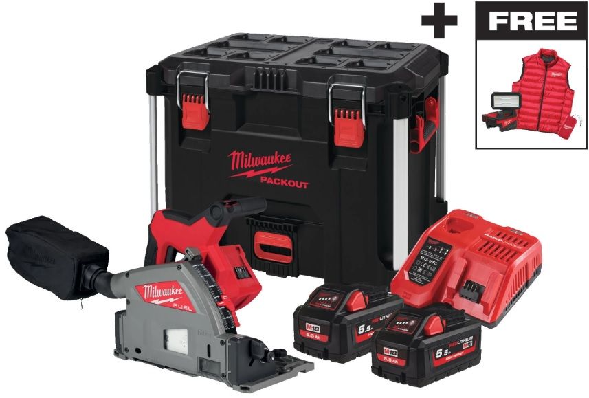 Milwaukee M18 FPS55MC-552P FUEL™ akkus merülő körfűrész fához és műanyaghoz (2 x 5.5 Ah Li-ion akkuval) termék fő termékképe