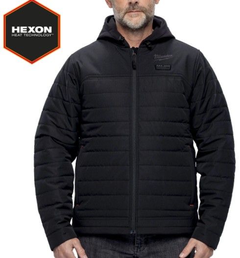 Milwaukee M12 HPJBL3-0 Fűthető pufi kapucnis kabát - HEXON - Fekete (akku és töltő nélkül) termék fő termékképe