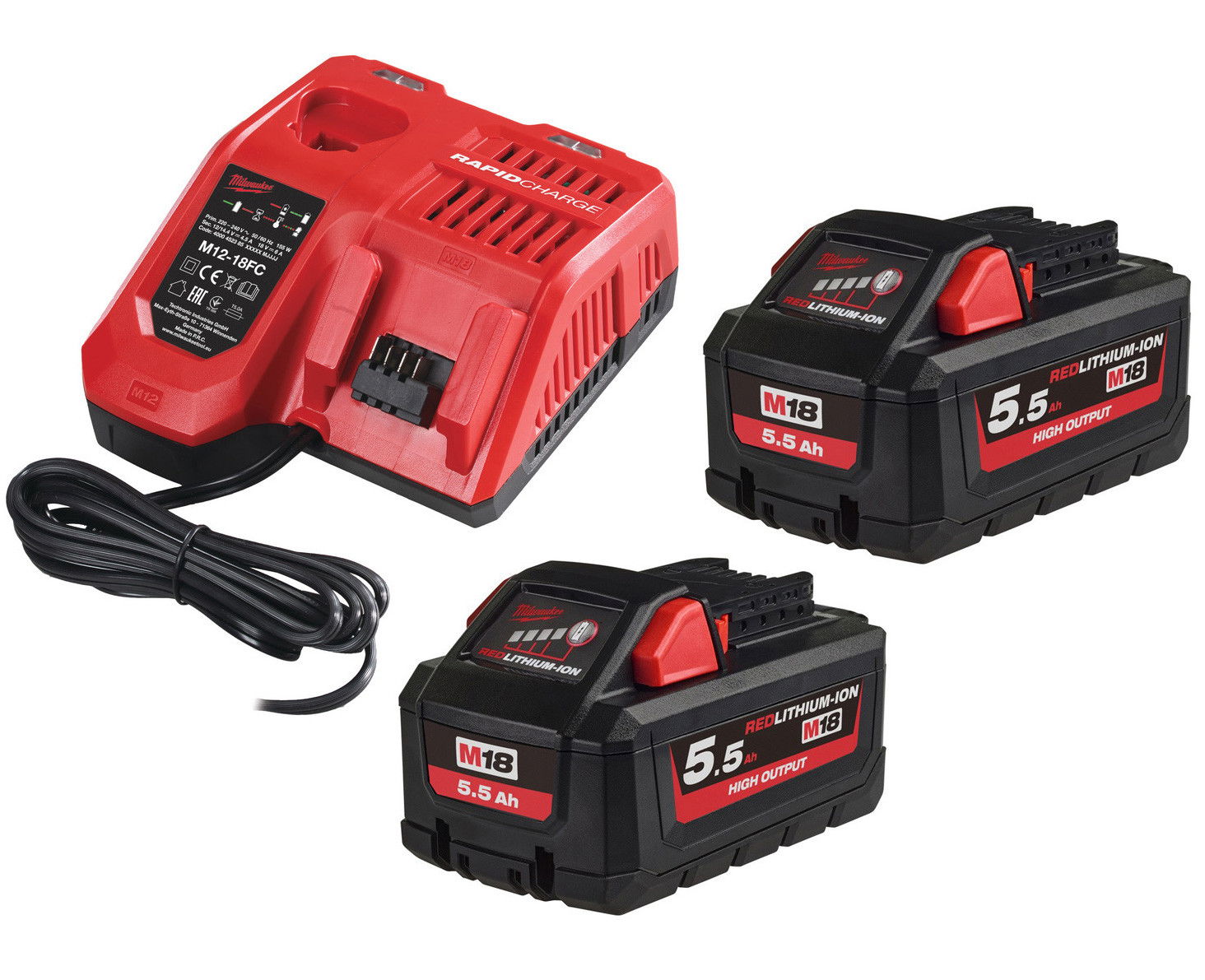 Milwaukee M18 HNRG-552 akkumulátor és töltő szett termék fő termékképe