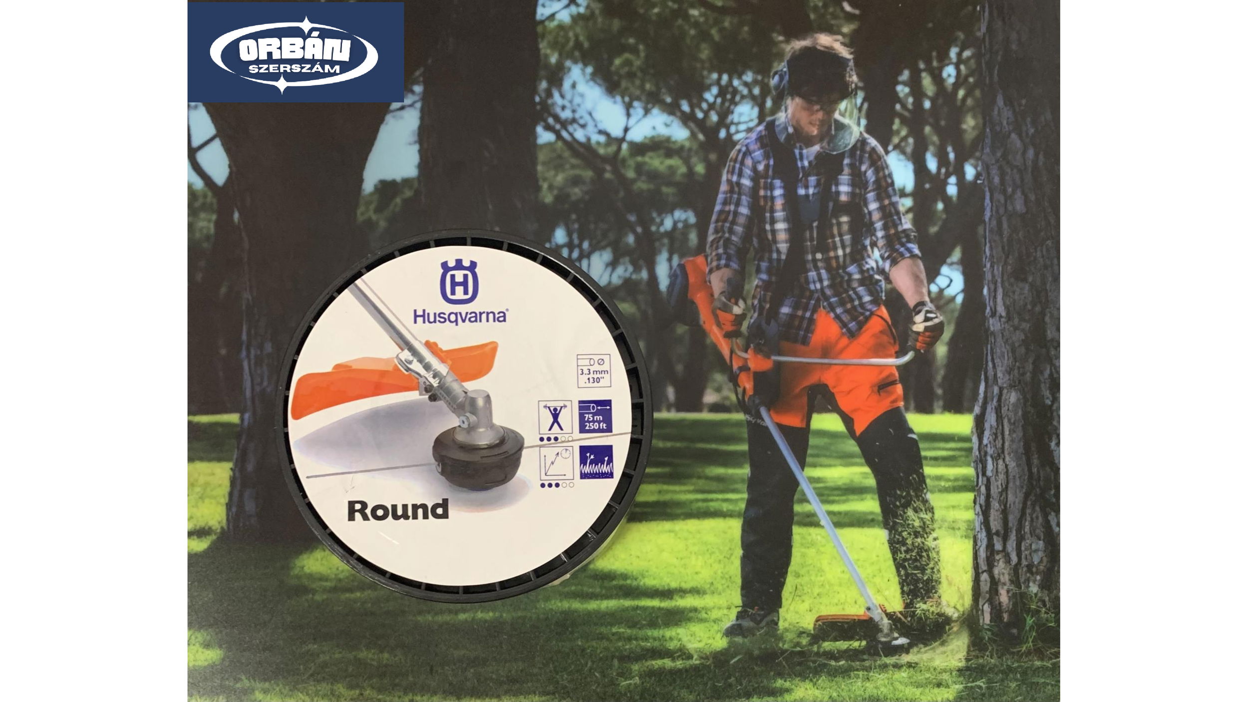 Husqvarna Kör keresztmetszetű damil 3,3MM 75M termék fő termékképe