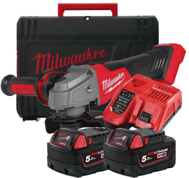 Milwaukee M18 FSAG125X-502X FUEL™ akkus szénkefe nélküli sarokcsiszoló (2 x 5.0 Ah Li-ion akkuval)  (PROMO) termék fő termékképe