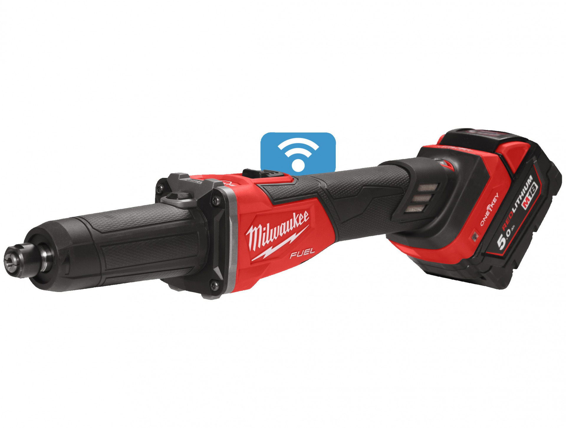 Milwaukee M18 FDGROVB-502X akkus ONE-KEY™ FUEL™ szénkefe nélküli egyenes csiszoló (2 x 5.0 Ah Li-ion akkuval) termék fő termékképe