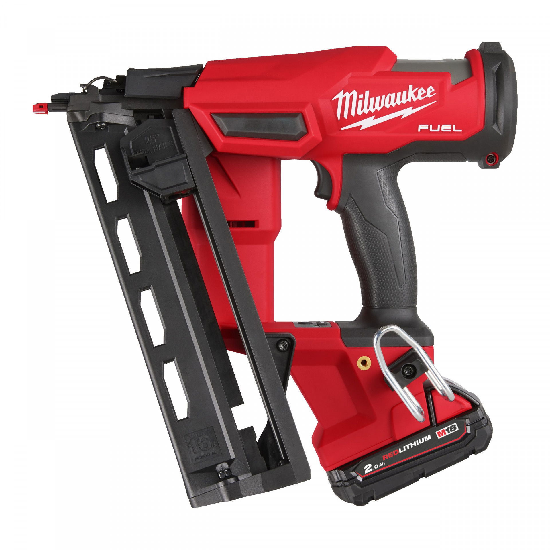 Milwaukee M18 FN16GA-202X FUEL™ akkus szénkefe nélküli szerkezetépítő szögbelövő (2 x 2.0 Ah Li-ion akkuval) termék fő termékképe