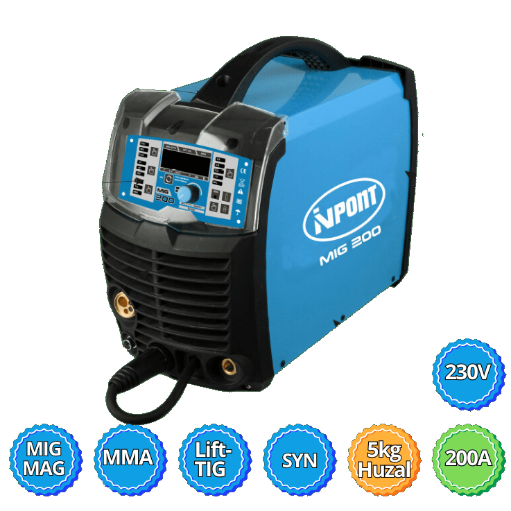 Ivpont MIG 200 Synergic MIG/MAG, AWI TIG(LIFT TIG),MMA .TÖBBFUNKCIÓS HEGESZTŐ INVERTER termék fő termékképe